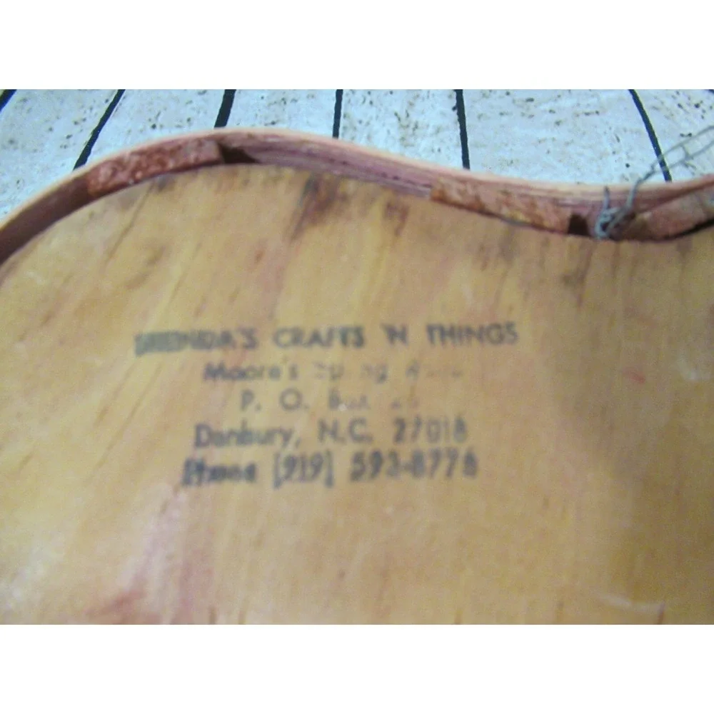 Splint Oak Heart Basket North Carolina Tin Punch birds hearts primitive vintage